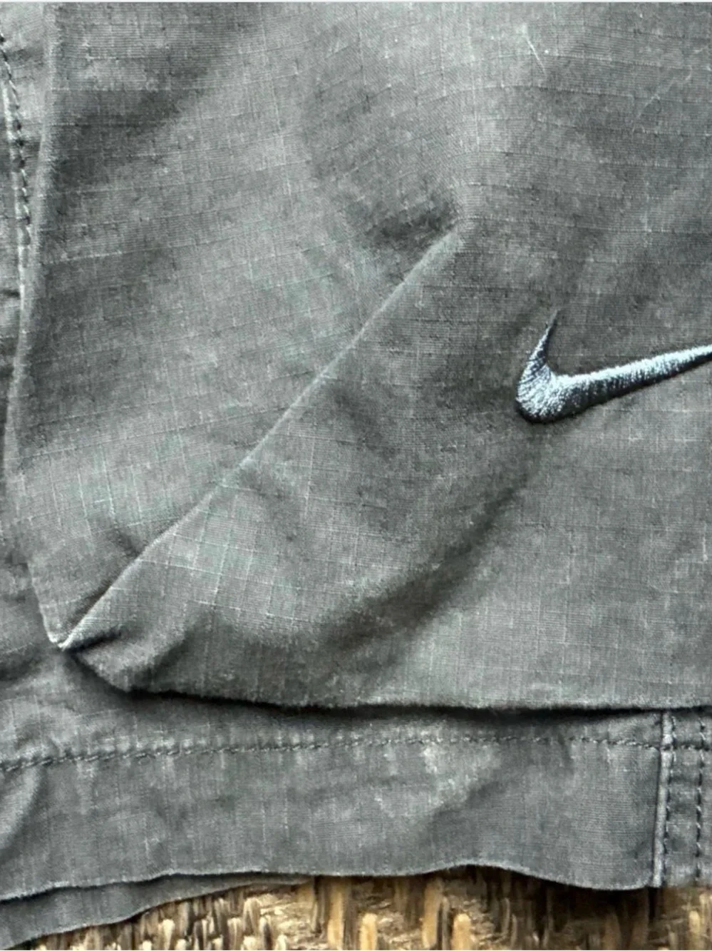 Nike 6th Man Cargo Shorts Mens M Size 32 Gray Woven Rip Stop Pockets 613644-060